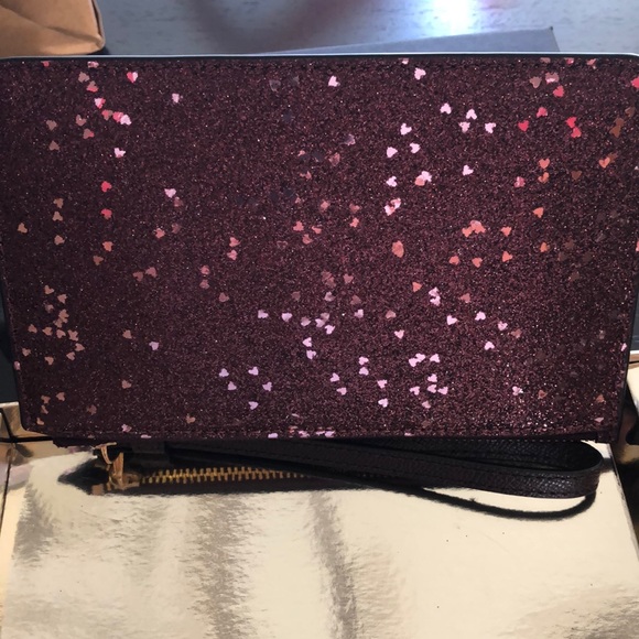 Coach Pink Hearts Wristlet NEW $85 Sparkle - Picture 4 of 5